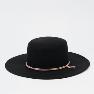 Black Harlow Boater Hat